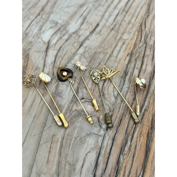 Lot of Seven 7 Vintage Hat Stick Pins Trafari - Picture 1 of 7